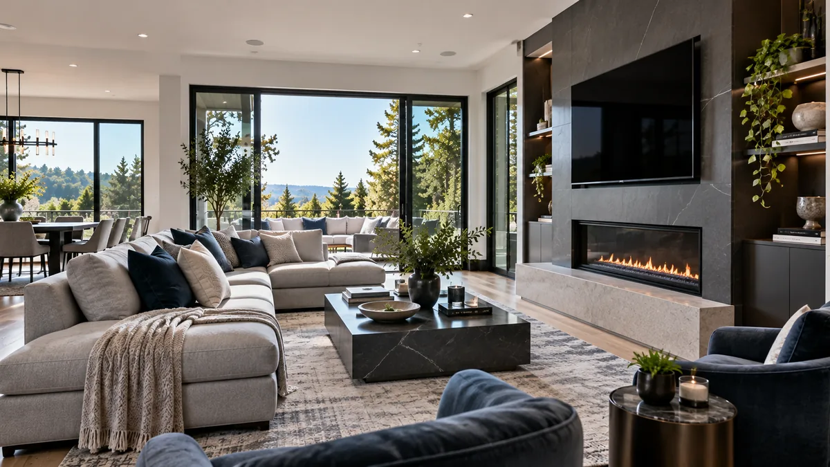 Illustrative contemporary US living room; not a Rooftop Pavilion project.