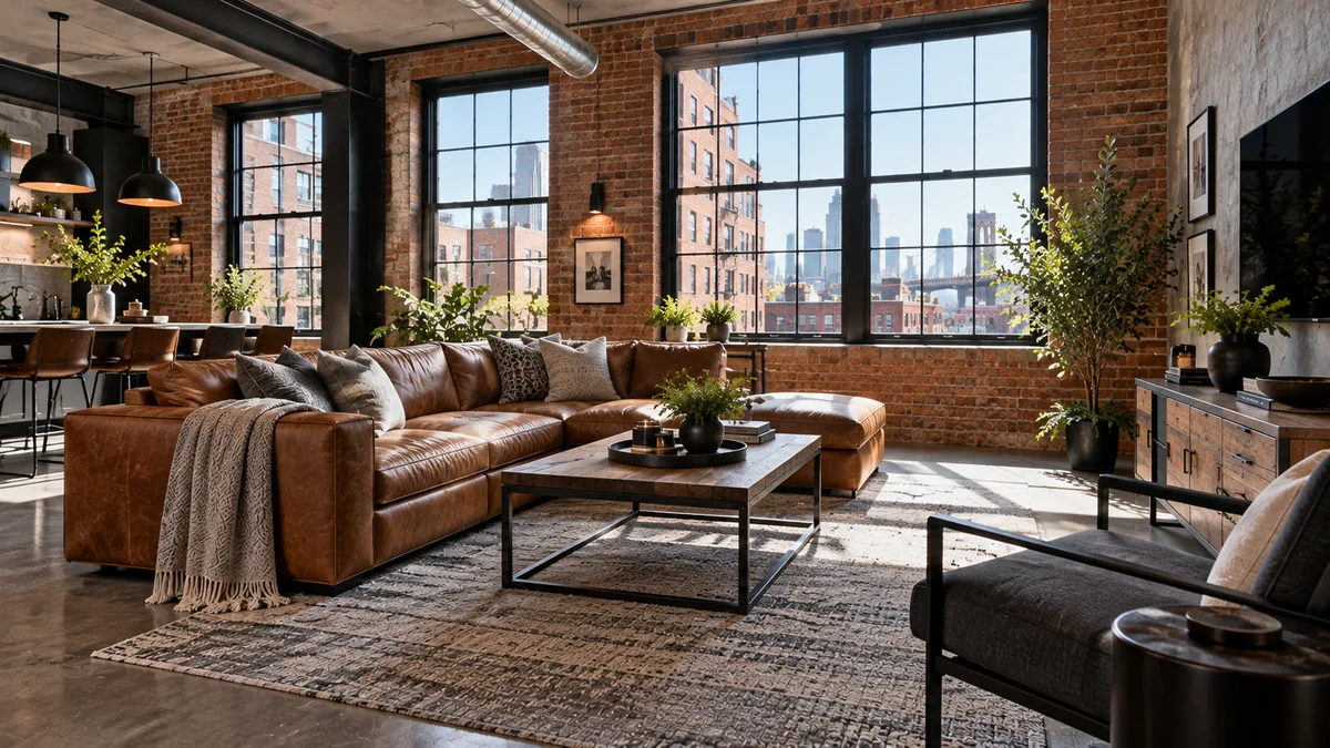 Illustrative industrial loft interior; not a Rooftop Pavilion project.
